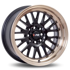 F1R F04 15x8.0 4x100 ET0 67.1 BLACK POLISHED